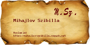 Mihajlov Szibilla névjegykártya